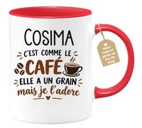 Café-Croissant - Mug Prénom Cosima C'est Comme Le Café Elle A Un Grain - Ro | Mug humoristique avec phrase sur le café et prénom femme Cosima
