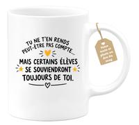 Café-Croissant - Mug Professeur Inspirant Élèves Souvenir Merci - Blanc/Cér | Un mug touchant pour remercier un enseignant mémorable