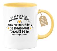 Café-Croissant - Mug Professeur Inspirant Élèves Souvenir Merci - Jaune/Cér | Un mug touchant pour remercier un enseignant mémorable