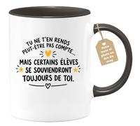 Café-Croissant - Mug Professeur Inspirant Élèves Souvenir Merci - Noir/Céra | Un mug touchant pour remercier un enseignant mémorable