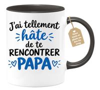 Café-Croissant - Mug Rencontre Papa Hâte De Te Rencontrer - Noir/Céramique | Parfait pour les futurs papas, design touchant et original