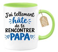 Café-Croissant - Mug Rencontre Papa Hâte De Te Rencontrer - Vert/Céramique | Parfait pour les futurs papas, design touchant et original