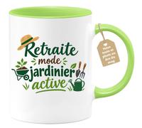 Café-Croissant - Mug Retraite Mode Jardinier Active - Vert/Céramique | Mug humoristique pour jardiniers retraités