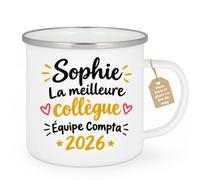 Café-Croissant - Mug Sophie Meilleure Collègue Équipe Compta 2026 - Blanc/E | Mug Sophie Meilleure Collègue 2026 Équipe Compta