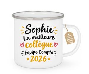 Café-Croissant - Mug Sophie Meilleure Collègue Équipe Compta 2026 - Blanc/E | Mug Sophie Meilleure Collègue 2026 Équipe Compta