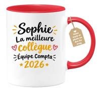 Café-Croissant - Mug Sophie Meilleure Collègue Équipe Compta 2026 - Rouge/C | Mug Sophie Meilleure Collègue 2026 Équipe Compta