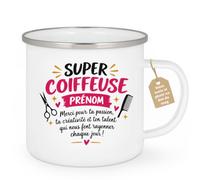 Café-Croissant - Mug Super Coiffeuse Merci Pour Ta Passion Et Talent - Blan | Cadeau personnalisable pour coiffeuse talentueuse