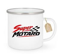 Café-Croissant - Mug Super Motard Accessoire Parfait Pour Motards - Blanc/E | Mug motif Super Motard pour passionnés de deux-roues.