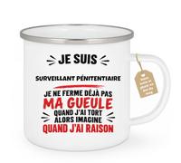 Café-Croissant - Mug Surveillant Pénitentiaire Imagine Que J'ai Raison - Bl | Design humoristique 'Je suis Surveillant Pénitentiaire imagine que j'ai raison'