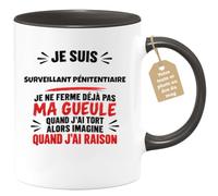 Café-Croissant - Mug Surveillant Pénitentiaire Imagine Que J'ai Raison - No | Design humoristique 'Je suis Surveillant Pénitentiaire imagine que j'ai raison'