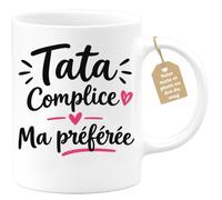 Café-Croissant - Mug Tata Complice Ma Préférée, Cadeau Parfait - Blanc/Céra
