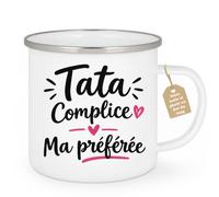 Café-Croissant - Mug Tata Complice Ma Préférée, Cadeau Parfait - Blanc/Emai