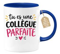 Café-Croissant - Mug Tu Es Une Collègue Parfaite - Bleu/Céramique | Design élégant pour la collègue idéale, cadeau parfait