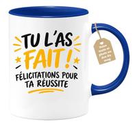 Café-Croissant - Mug Tu L'as Fait ! Félicitations Pour Ta Réussite - Bleu/C | Mug de célébration pour succès et réussite personnelle