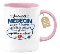 Café-Croissant - Mug Un Super Médecin Difficile À Oublier - Rose/Céramique |