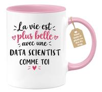 Café-Croissant - Mug Vie Plus Belle Avec Une Data Scientist Comme Toi - Ros | Un cadeau parfait pour une amie spéciale Data Scientist