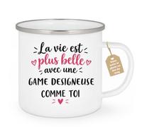 Café-Croissant - Mug Vie Plus Belle Avec Une Game Designeuse Comme Toi - Bl | Un cadeau parfait pour une amie spéciale Game Designeuse
