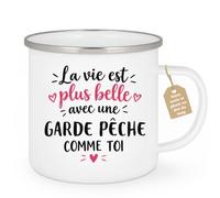 Café-Croissant - Mug Vie Plus Belle Avec Une Garde Pêche Comme Toi - Blanc/ | Un cadeau parfait pour une amie spéciale Garde Pêche