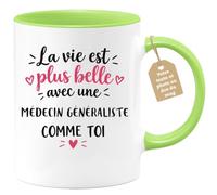 Café-Croissant - Mug Vie Plus Belle Avec Une Médecin Généraliste Comme Toi | Un cadeau parfait pour une amie spéciale Médecin Généraliste