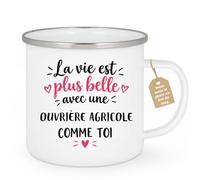 Café-Croissant - Mug Vie Plus Belle Avec Une Ouvrière Agricole Comme Toi - | Un cadeau parfait pour une amie spéciale Ouvrière Agricole