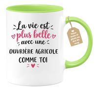 Café-Croissant - Mug Vie Plus Belle Avec Une Ouvrière Agricole Comme Toi - | Un cadeau parfait pour une amie spéciale Ouvrière Agricole