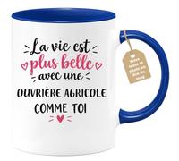 Café-Croissant - Mug Vie Plus Belle Avec Une Ouvrière Agricole Comme Toi - | Un cadeau parfait pour une amie spéciale Ouvrière Agricole