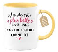 Café-Croissant - Mug Vie Plus Belle Avec Une Ouvrière Agricole Comme Toi - | Un cadeau parfait pour une amie spéciale Ouvrière Agricole