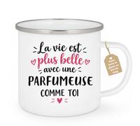 Café-Croissant - Mug Vie Plus Belle Avec Une Parfumeuse Comme Toi - Blanc/E | Un cadeau parfait pour une amie spéciale Parfumeuse