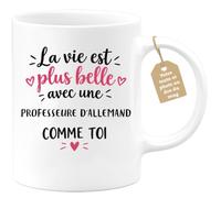 Café-Croissant - Mug Vie Plus Belle Avec Une Professeure D'allemand Comme T | Un cadeau parfait pour une amie spéciale Professeure D'allemand