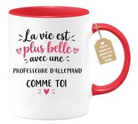 Café-Croissant - Mug Vie Plus Belle Avec Une Professeure D'allemand Comme T | Un cadeau parfait pour une amie spéciale Professeure D'allemand