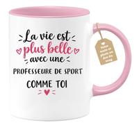 Café-Croissant - Mug Vie Plus Belle Avec Une Professeure De Sport Comme Toi | Un cadeau parfait pour une amie spéciale Professeure De Sport
