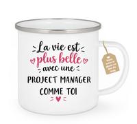 Café-Croissant - Mug Vie Plus Belle Avec Une Project Manager Comme Toi - Bl | Un cadeau parfait pour une amie spéciale Project Manager