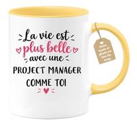Café-Croissant - Mug Vie Plus Belle Avec Une Project Manager Comme Toi - Ja | Un cadeau parfait pour une amie spéciale Project Manager