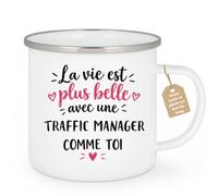 Café-Croissant - Mug Vie Plus Belle Avec Une Traffic Manager Comme Toi - Bl | Un cadeau parfait pour une amie spéciale Traffic Manager