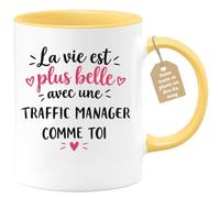 Café-Croissant - Mug Vie Plus Belle Avec Une Traffic Manager Comme Toi - Ja | Un cadeau parfait pour une amie spéciale Traffic Manager