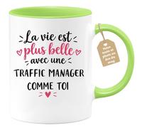 Café-Croissant - Mug Vie Plus Belle Avec Une Traffic Manager Comme Toi - Ve | Un cadeau parfait pour une amie spéciale Traffic Manager