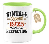 Café-Croissant - Mug Vintage Original 1925 Vieilli Perfection Cadeau 101 An | Design humour original pour hommes, anniversaire 1925
