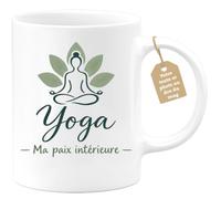 Café-Croissant - Mug Yoga Ma Paix Intérieure, Cadeau Décontracté - Blanc/Cé | Mug inspirant pour les amateurs de yoga, paix intérieure