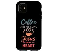 Café dans ma Tasse Jésus dans Mon cœur Foi chrétienne Coque pour iPhone 11
