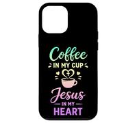 Café dans ma Tasse Jésus dans Mon cœur Foi chrétienne Coque pour iPhone 12 Mini