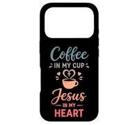 Café dans ma Tasse Jésus dans Mon cœur Foi chrétienne Coque pour iPhone 17 Pro