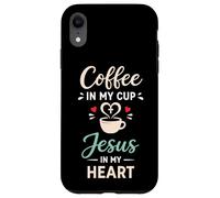 Café dans ma Tasse Jésus dans Mon cœur Foi chrétienne Coque pour iPhone XR