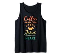 Café dans ma Tasse Jésus dans Mon cœur Foi chrétienne Débardeur