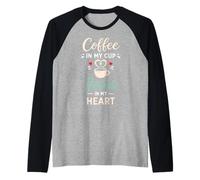 Café dans ma Tasse Jésus dans Mon cœur Foi chrétienne Manche Raglan