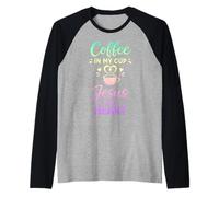Café dans ma Tasse Jésus dans Mon cœur Foi chrétienne Manche Raglan
