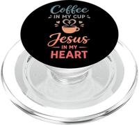 Café dans ma Tasse Jésus dans Mon cœur Foi chrétienne PopSockets PopGrip pour MagSafe