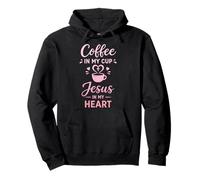 Café dans ma Tasse Jésus dans Mon cœur Foi chrétienne Sweat à Capuche