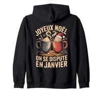 Café De Noël on Se Dispute en Janvier Humour Sweat à Capuche