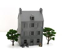 Café de Normandie - Maison de ville emblématique de Normandie - Terrain de table WW2 imprimé en 3D | 28 mm, 20 mm, 15 mm. (20 mm)