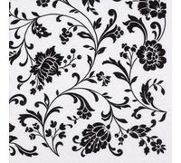 Café de serviettes de Arabesque Blanc/Noir, Lot de 20, 24 x 24 cm